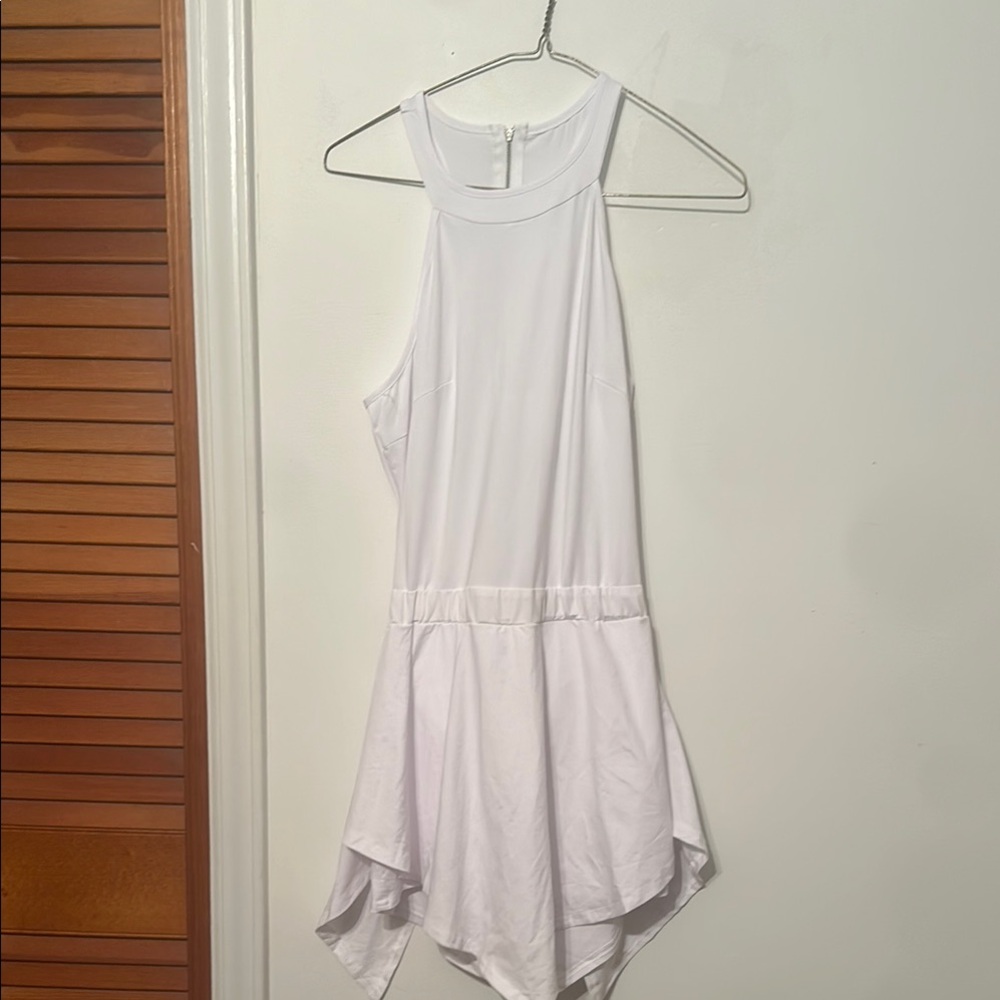 Amazon White Asymmetrical Halter Sundress